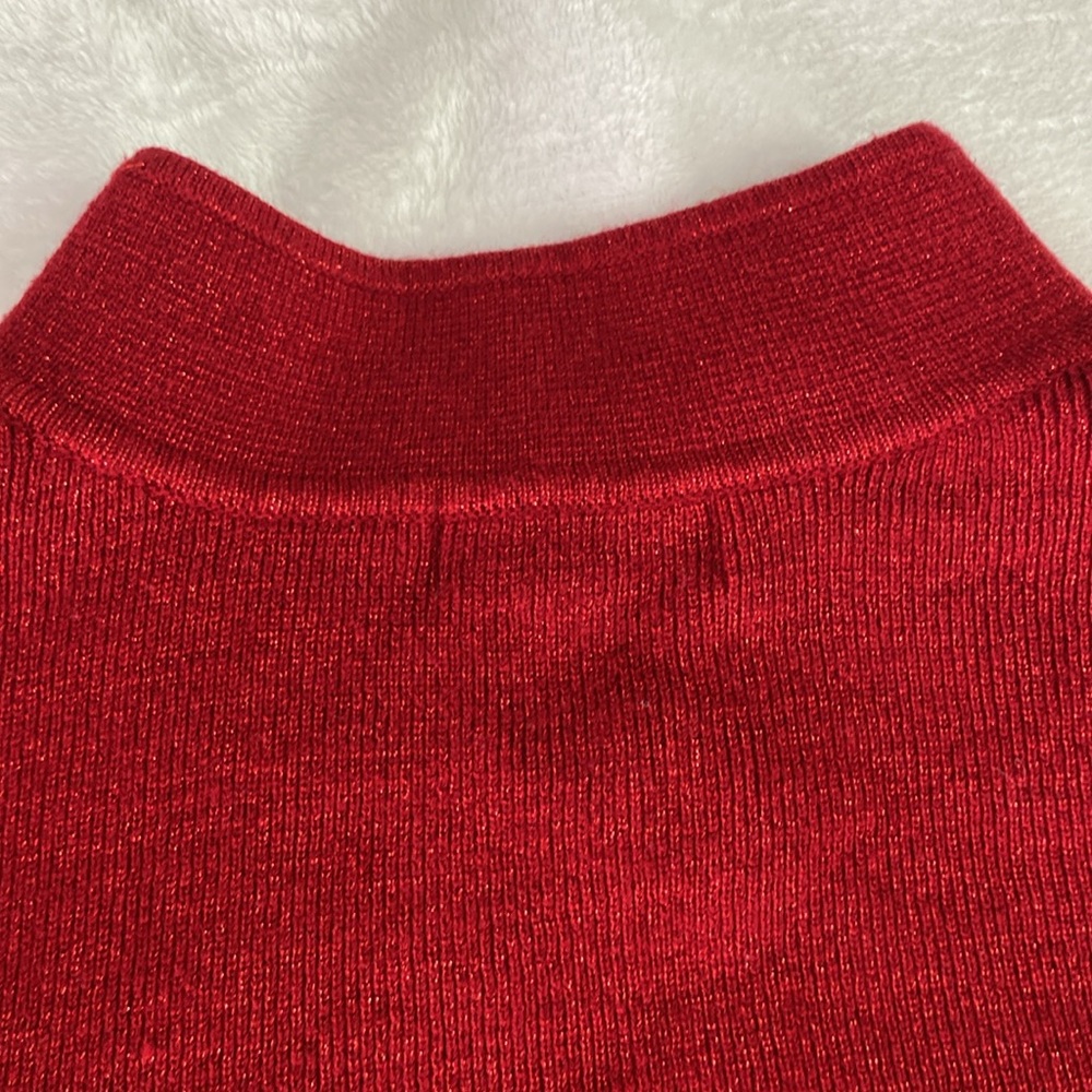 Dark red rhinestone embellished glittery sweater - Picture 15 of 17